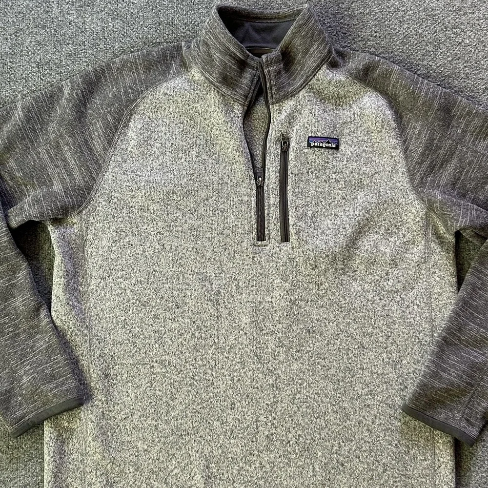 Patagonia Better Sweater Pullover Mens Large Gray 1/4 Zip Fleece‎ Chest Pocket
